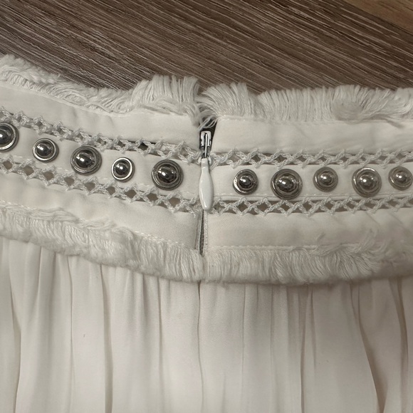 Ramy Brook NWT white mini skirt with silver studs size 10 - Picture 5 of 7